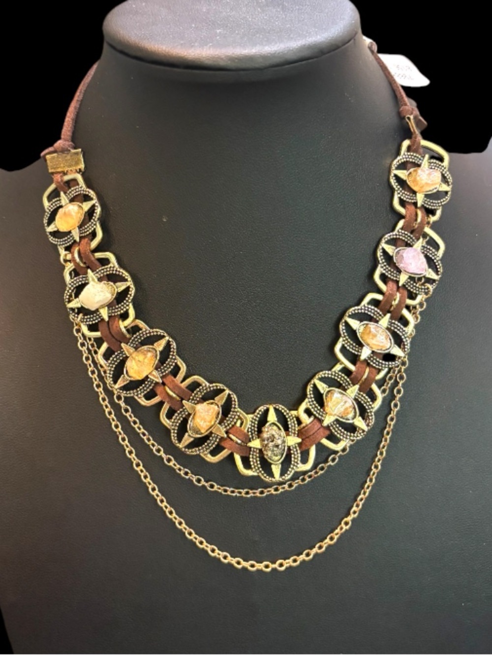 Free People Multi Layered Semi Precious Stone Necklace NWT